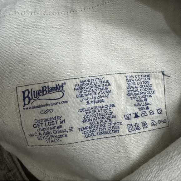 Blue Blanket Never Without Denim Pants Vintage Italy - Picture 11 of 13